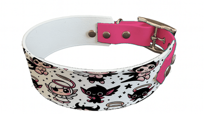 L'atelier du Fourmilier collier bicolore 119 Collier bicolore large pour chien en BioThane® imprimé – Collection Halloween– 38/25 mm