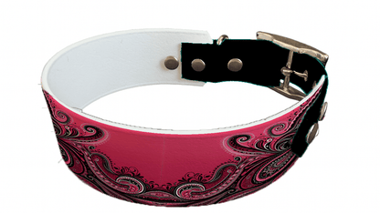 L'atelier du Fourmilier collier bicolore 123 Collier bicolore large pour chien en BioThane® imprimé – Collection abstrait – 38/25 mm