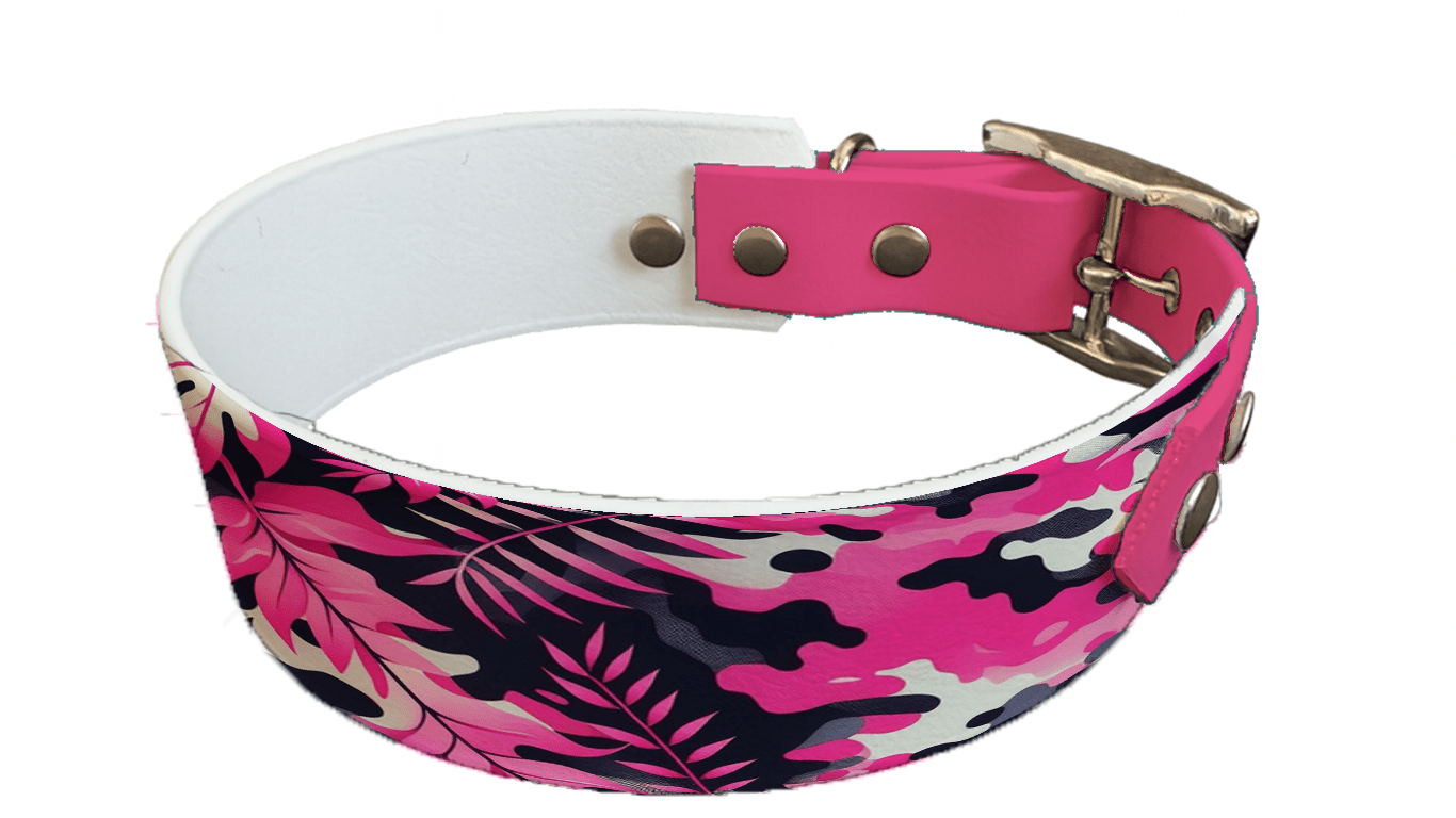 L'atelier du Fourmilier collier bicolore 13 Collier bicolore large pour chien en BioThane® imprimé – Collection camouflage– 38/25 mm