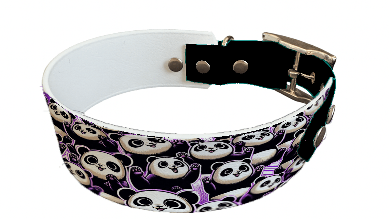 L'atelier du Fourmilier collier bicolore 130 Collier bicolore large pour chien en BioThane® imprimé – Collection animaux pop/kawaii – 38/25 mm