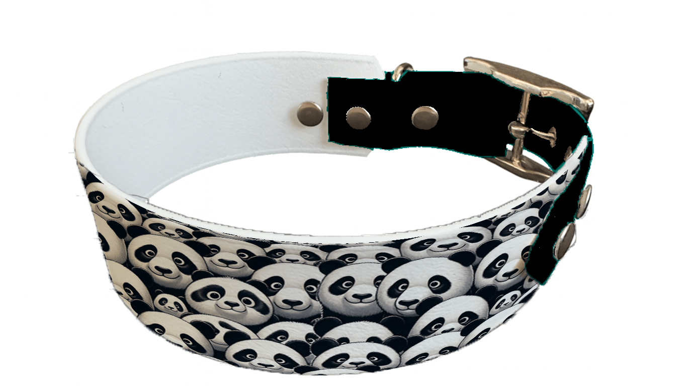 L'atelier du Fourmilier collier bicolore 131 Collier bicolore large pour chien en BioThane® imprimé – Collection animaux pop/kawaii – 38/25 mm