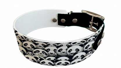 L'atelier du Fourmilier collier bicolore 131 Collier bicolore large pour chien en BioThane® imprimé – Collection animaux pop/kawaii – 38/25 mm