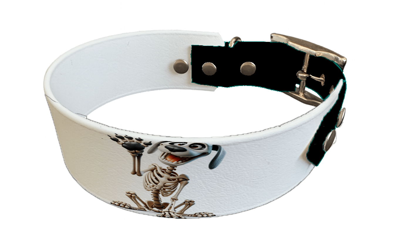 L'atelier du Fourmilier collier bicolore 138 Collier bicolore large pour chien en BioThane® imprimé – Collection Halloween– 38/25 mm