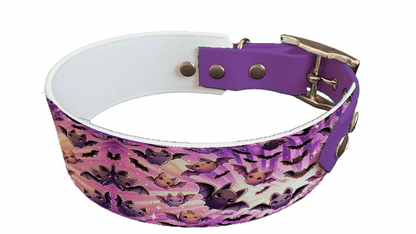 L'atelier du Fourmilier collier bicolore 141 Collier bicolore large pour chien en BioThane® imprimé – Collection Halloween– 38/25 mm