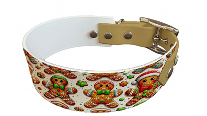 L'atelier du Fourmilier collier bicolore 145 Collier bicolore large pour chien en BioThane® imprimé – Collection hiver et Noël– 38/25 mm