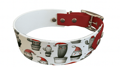 L'atelier du Fourmilier collier bicolore 148 Collier bicolore large pour chien en BioThane® imprimé – Collection hiver et Noël– 38/25 mm