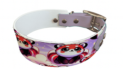 L'atelier du Fourmilier collier bicolore 158 Collier bicolore large pour chien en BioThane® imprimé – Collection animaux pop/kawaii – 38/25 mm