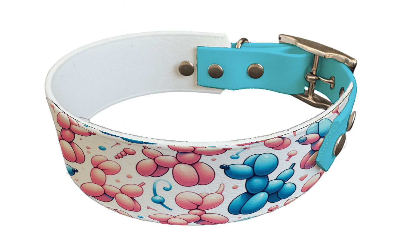 L'atelier du Fourmilier collier bicolore 170 Collier bicolore large pour chien en BioThane® imprimé – Collection chiens– 38/25 mm