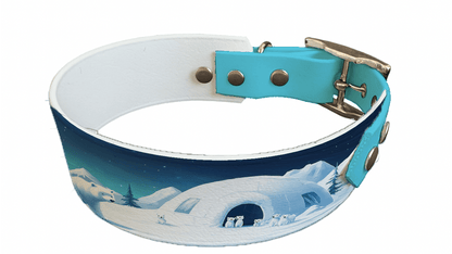 L'atelier du Fourmilier collier bicolore 176 Collier bicolore large pour chien en BioThane® imprimé – Collection animaux sauvages– 38/25 mm