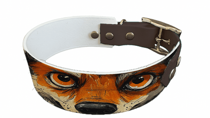 L'atelier du Fourmilier collier bicolore 181 Collier bicolore large pour chien en BioThane® imprimé – Collection animaux sauvages– 38/25 mm