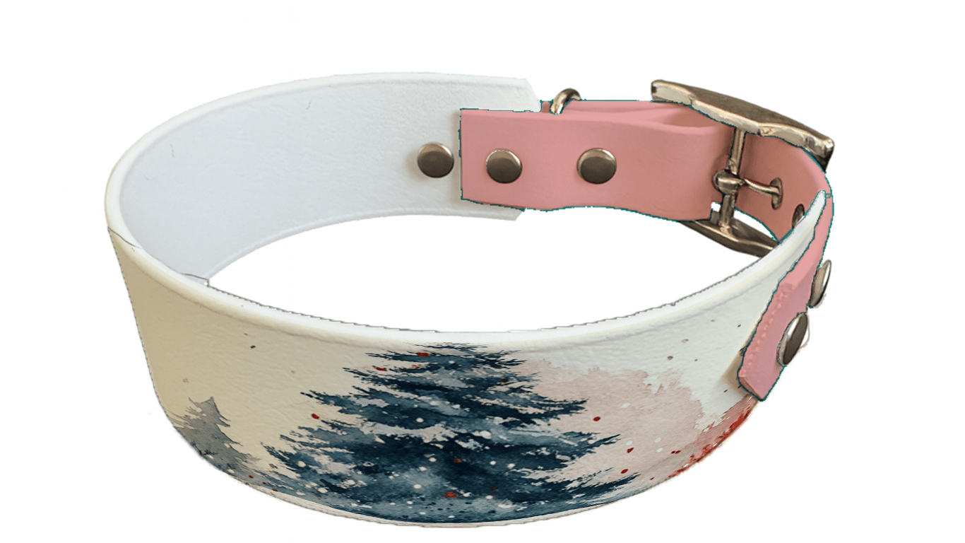 L'atelier du Fourmilier collier bicolore 189 Collier bicolore large pour chien en BioThane® imprimé – Collection paysage– 38/25 mm