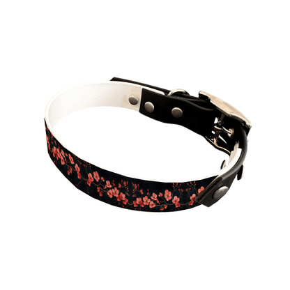L'atelier du Fourmilier collier bicolore 19 178 Collier bicolore large pour chien en BioThane® imprimé – Collection plantes et fleurs – 19 mm