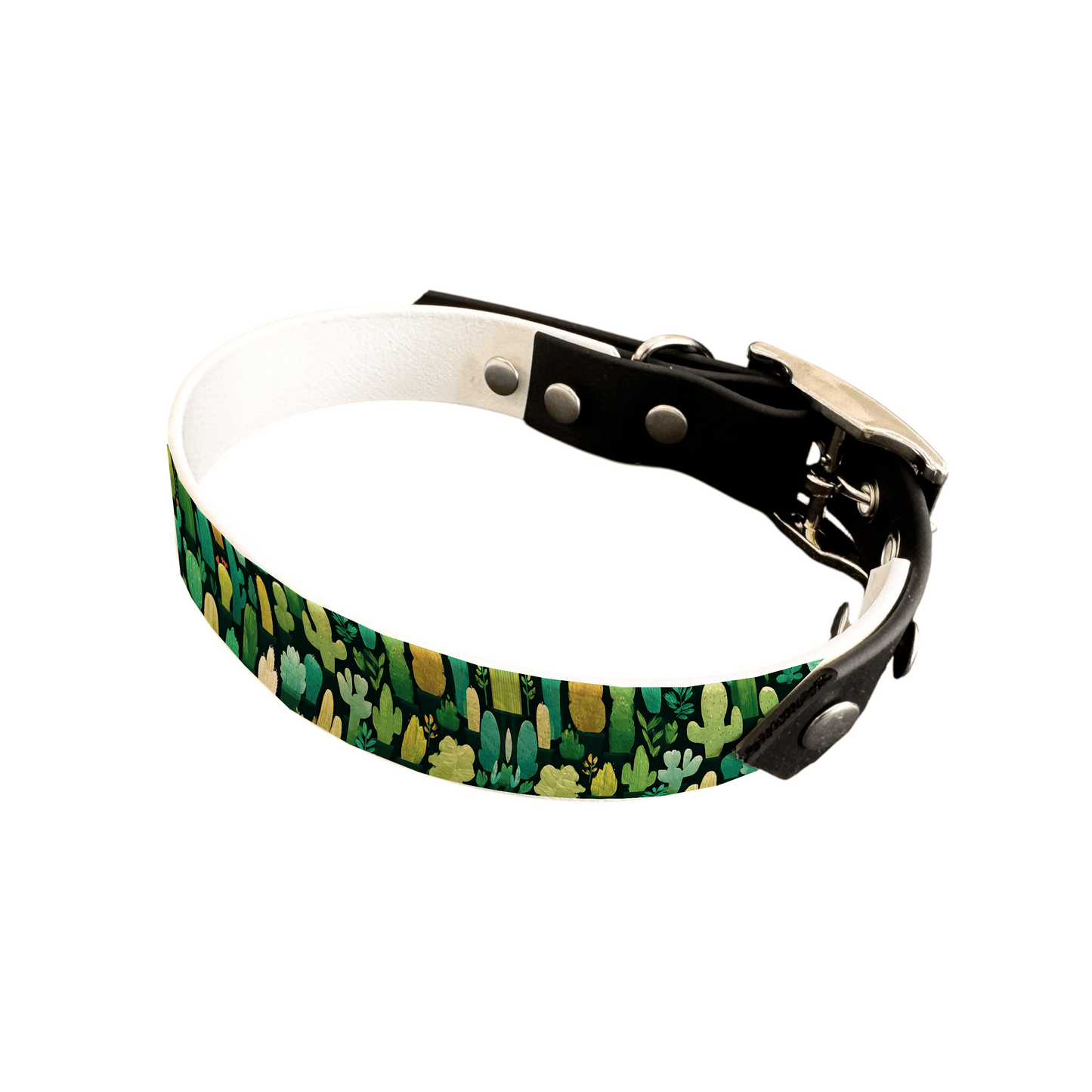 L'atelier du Fourmilier collier bicolore 19 250 Collier bicolore large pour chien en BioThane® imprimé – Collection plantes et fleurs – 19 mm