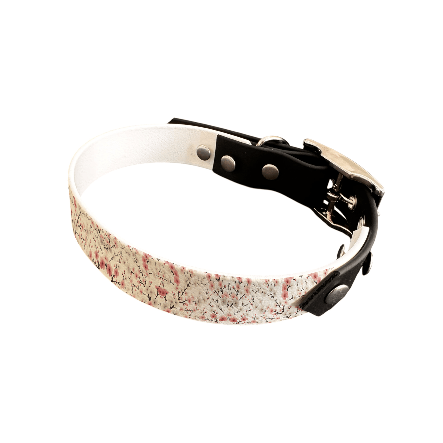 L'atelier du Fourmilier collier bicolore 19 48 Collier bicolore large pour chien en BioThane® imprimé – Collection plantes et fleurs – 19 mm