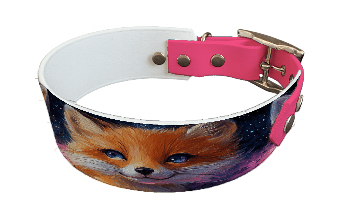 L'atelier du Fourmilier collier bicolore 190 Collier bicolore large pour chien en BioThane® imprimé – Collection animaux sauvages– 38/25 mm