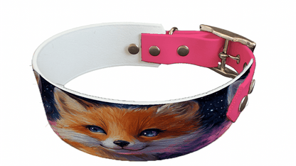 L'atelier du Fourmilier collier bicolore 190 Collier bicolore large pour chien en BioThane® imprimé – Collection animaux sauvages– 38/25 mm