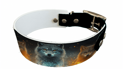 L'atelier du Fourmilier collier bicolore 193 Collier bicolore large pour chien en BioThane® imprimé – Collection chiens– 38/25 mm