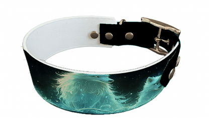 L'atelier du Fourmilier collier bicolore 195 Collier bicolore large pour chien en BioThane® imprimé – Collection animaux sauvages– 38/25 mm