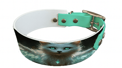 L'atelier du Fourmilier collier bicolore 198 Collier bicolore large pour chien en BioThane® imprimé – Collection monstres et créatures imaginaires– 38/25 mm