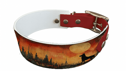 L'atelier du Fourmilier collier bicolore 199 Collier bicolore large pour chien en BioThane® imprimé – Collection chiens– 38/25 mm