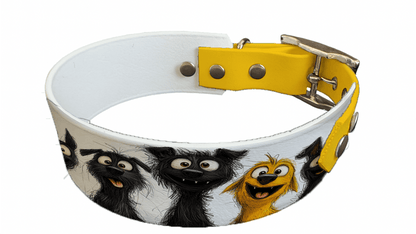 L'atelier du Fourmilier collier bicolore 200 Collier bicolore large pour chien en BioThane® imprimé – Collection chiens– 38/25 mm