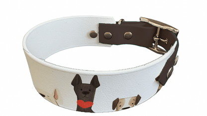 L'atelier du Fourmilier collier bicolore 212 Collier bicolore large pour chien en BioThane® imprimé – Collection chiens– 38/25 mm