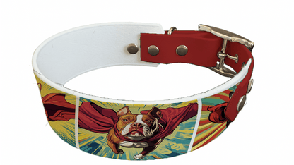 L'atelier du Fourmilier collier bicolore 214 Collier bicolore large pour chien en BioThane® imprimé – Collection chiens– 38/25 mm