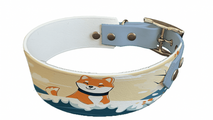 L'atelier du Fourmilier collier bicolore 222 Collier bicolore large pour chien en BioThane® imprimé – Collection chiens– 38/25 mm