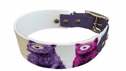 L'atelier du Fourmilier collier bicolore 229 Collier bicolore large pour chien en BioThane® imprimé – Collection chiens– 38/25 mm