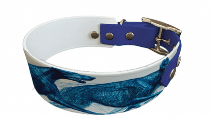 L'atelier du Fourmilier collier bicolore 231 Collier bicolore large pour chien en BioThane® imprimé – Collection chiens– 38/25 mm