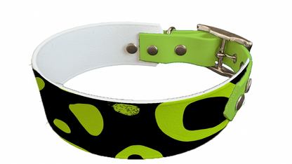 L'atelier du Fourmilier collier bicolore 235 Collier bicolore large pour chien en BioThane® imprimé – Collection abstrait – 38/25 mm