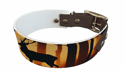 L'atelier du Fourmilier collier bicolore 24 Collier bicolore large pour chien en BioThane® imprimé – Collection animaux sauvages– 38/25 mm