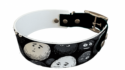 L'atelier du Fourmilier collier bicolore 244 Collier bicolore large pour chien en BioThane® imprimé – Collection pop art– 38/25 mm