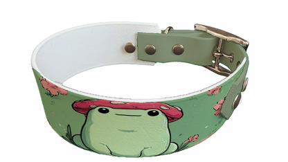 L'atelier du Fourmilier collier bicolore 248 Collier bicolore large pour chien en BioThane® imprimé – Collection monstres et créatures imaginaires– 38/25 mm