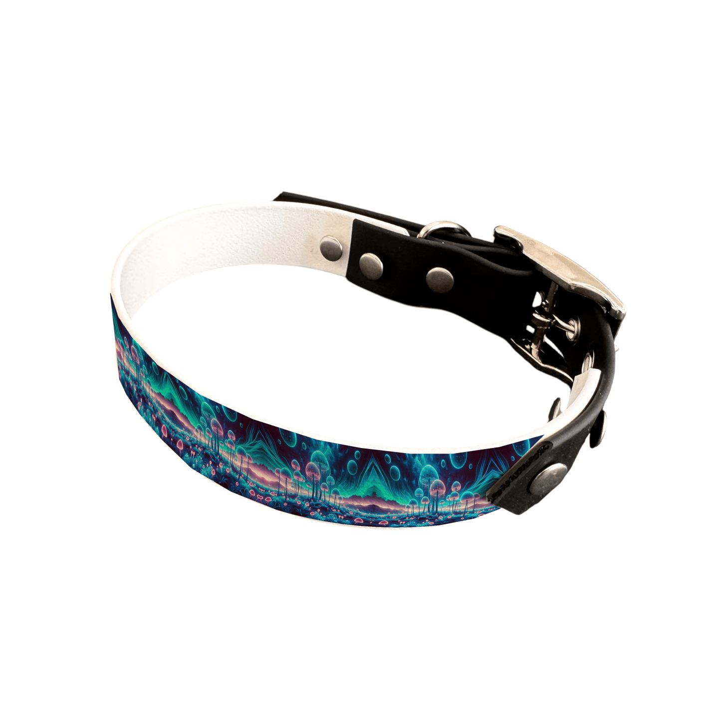 L'atelier du Fourmilier collier bicolore 25 101 Collier bicolore large pour chien en BioThane® imprimé – Collection paysage– 25 mm
