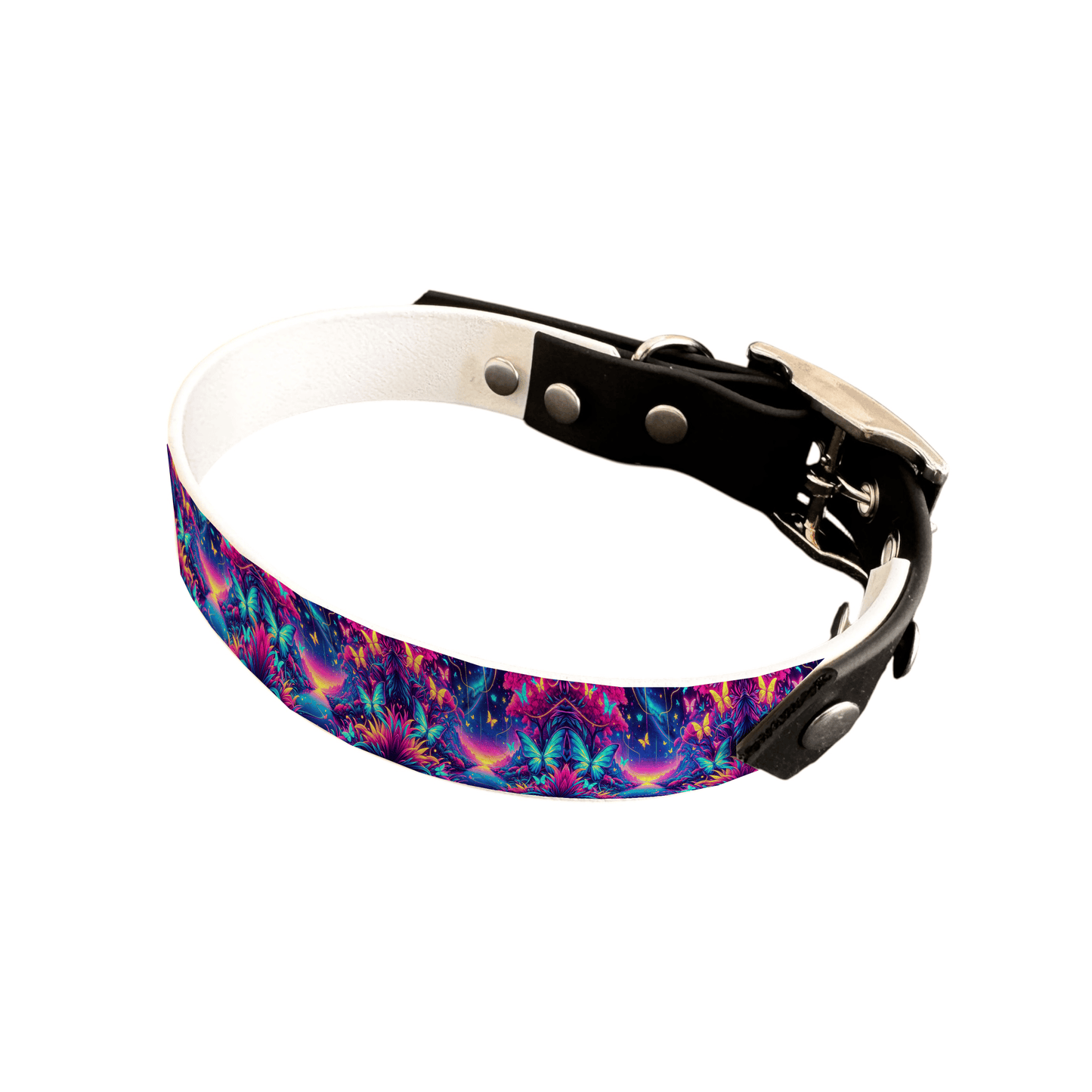 L'atelier du Fourmilier collier bicolore 25 102 Collier bicolore large pour chien en BioThane® imprimé – Collection insectes– 25 mm