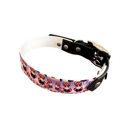 L'atelier du Fourmilier collier bicolore 25 158 Collier bicolore large pour chien en BioThane® imprimé – Collection animaux pop/kawaii – 25 mm