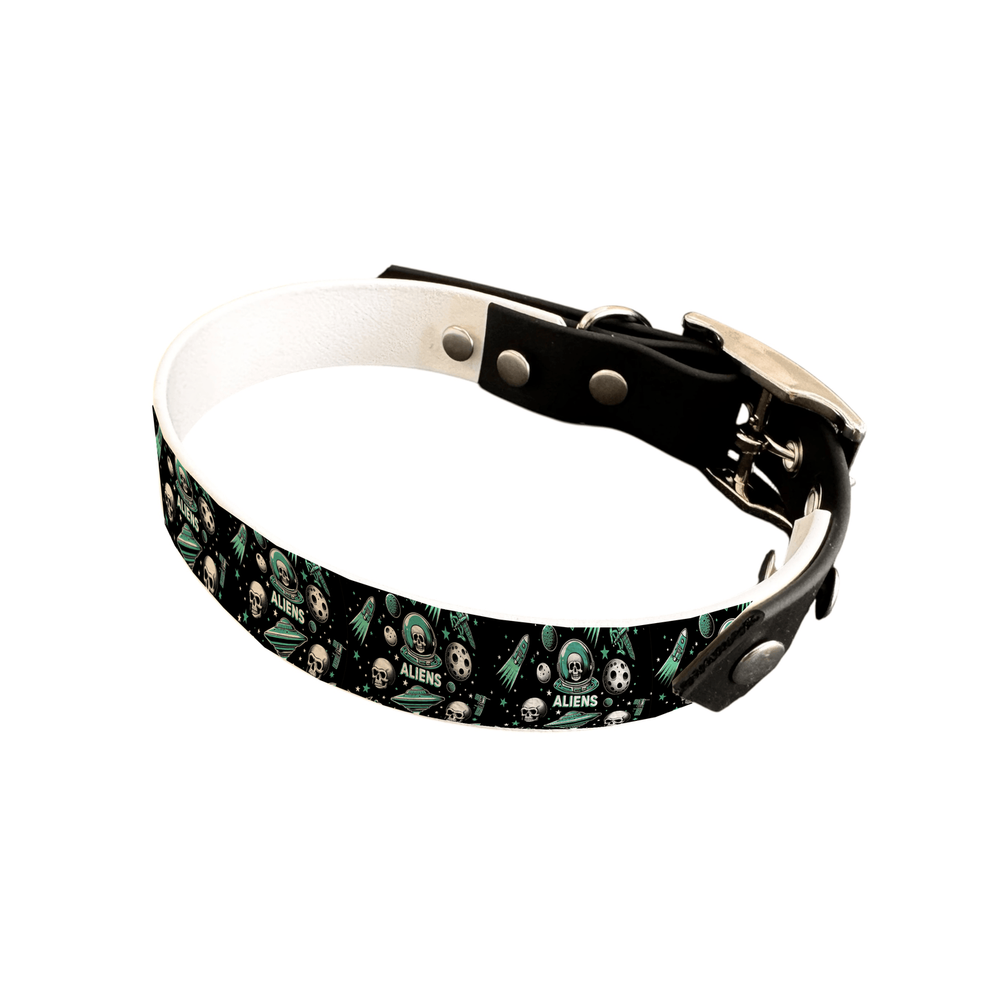 L'atelier du Fourmilier collier bicolore 25 167 Collier bicolore large pour chien en BioThane® imprimé – Collection pop art– 25 mm