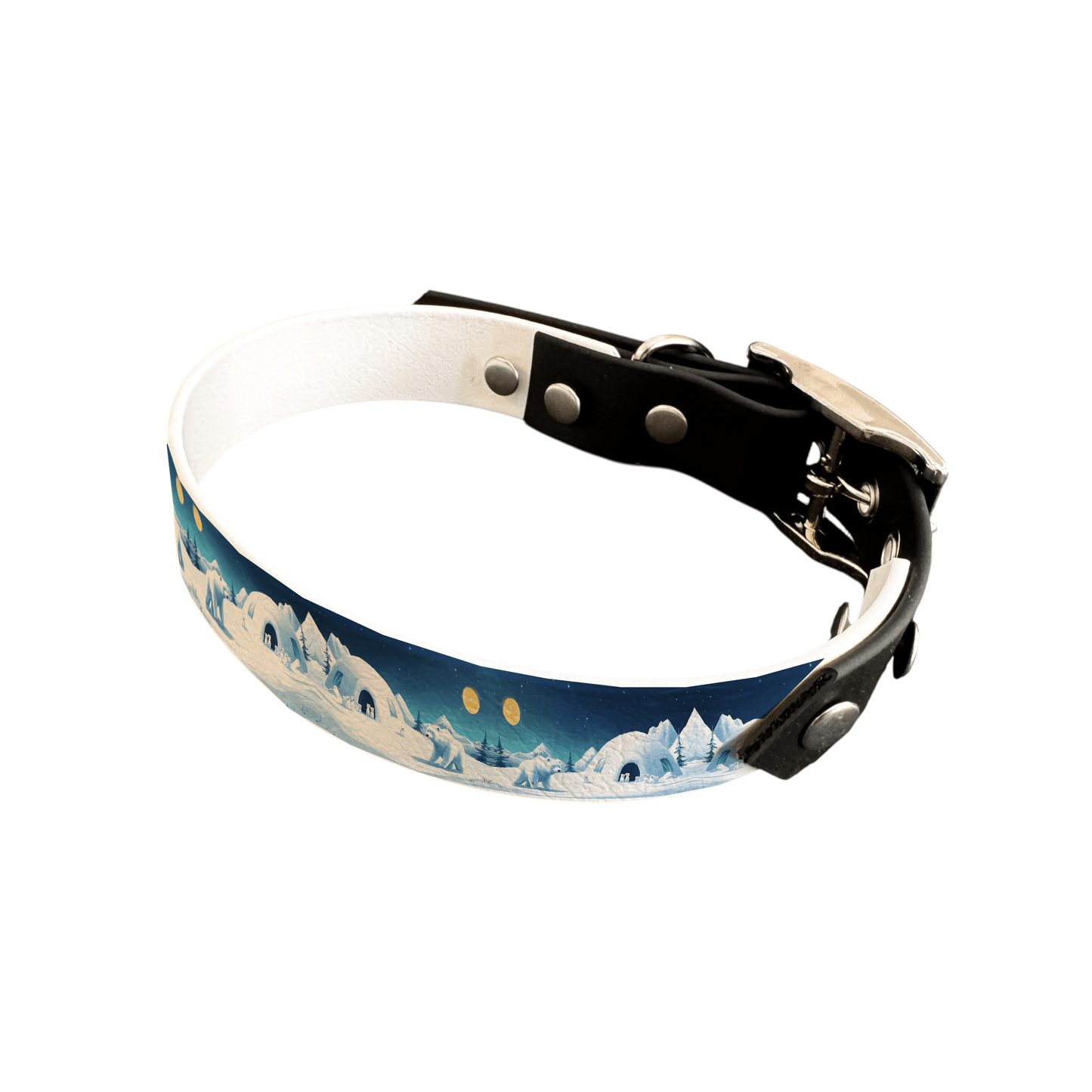 L'atelier du Fourmilier collier bicolore 25 176 Collier bicolore large pour chien en BioThane® imprimé – Collection animaux sauvages– 25 mm