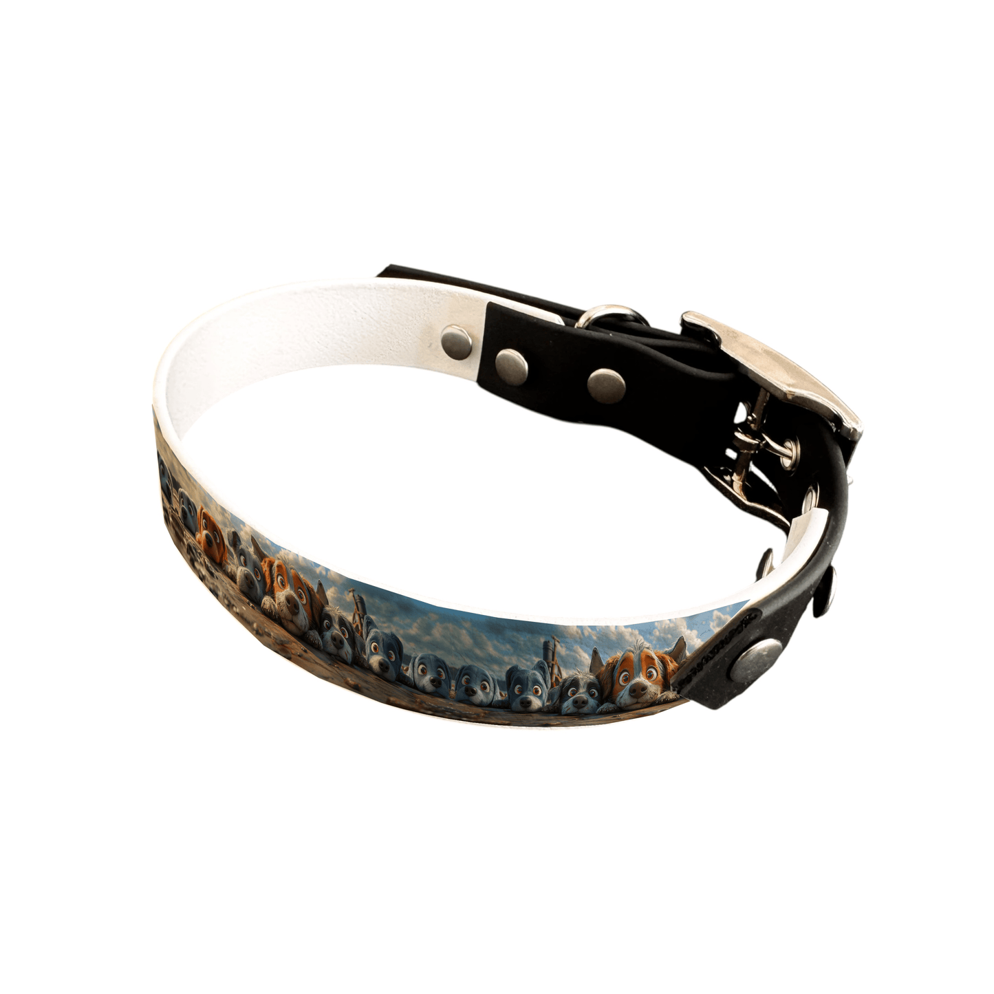 L'atelier du Fourmilier collier bicolore 25 183 Collier bicolore large pour chien en BioThane® imprimé – Collection chiens– 25 mm