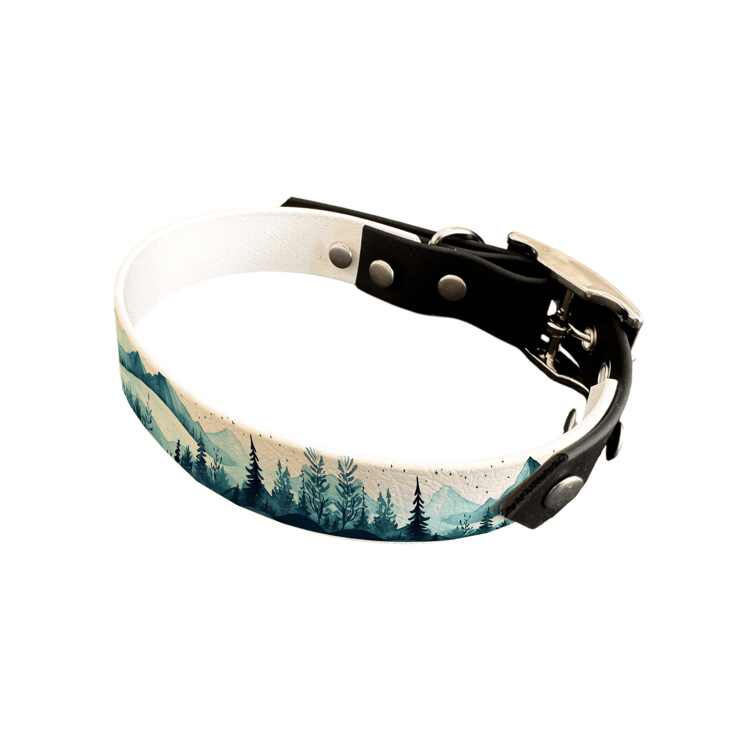 L'atelier du Fourmilier collier bicolore 25 184 Collier bicolore large pour chien en BioThane® imprimé – Collection paysage– 25 mm