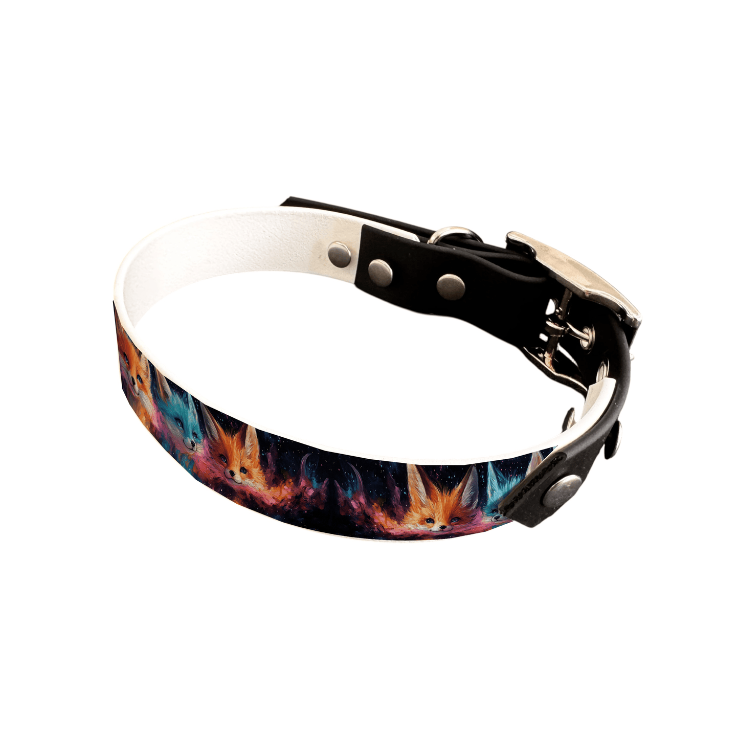 L'atelier du Fourmilier collier bicolore 25 190 Collier bicolore large pour chien en BioThane® imprimé – Collection animaux sauvages– 25 mm