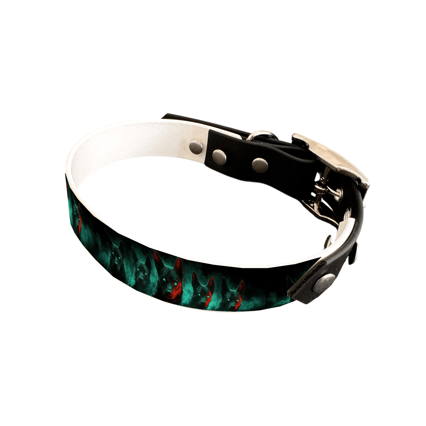L'atelier du Fourmilier collier bicolore 25 191 Collier bicolore large pour chien en BioThane® imprimé – Collection chiens– 25 mm