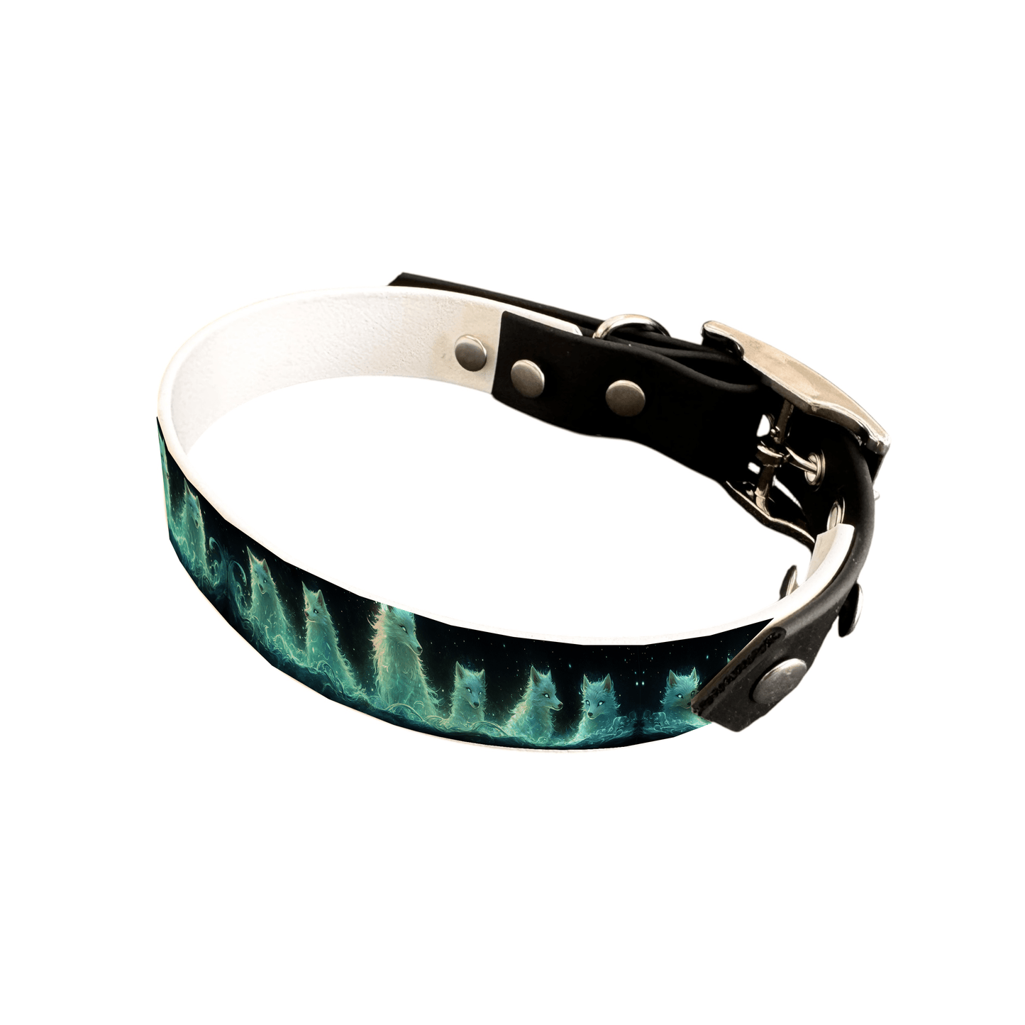 L'atelier du Fourmilier collier bicolore 25 195 Collier bicolore large pour chien en BioThane® imprimé – Collection animaux sauvages– 25 mm