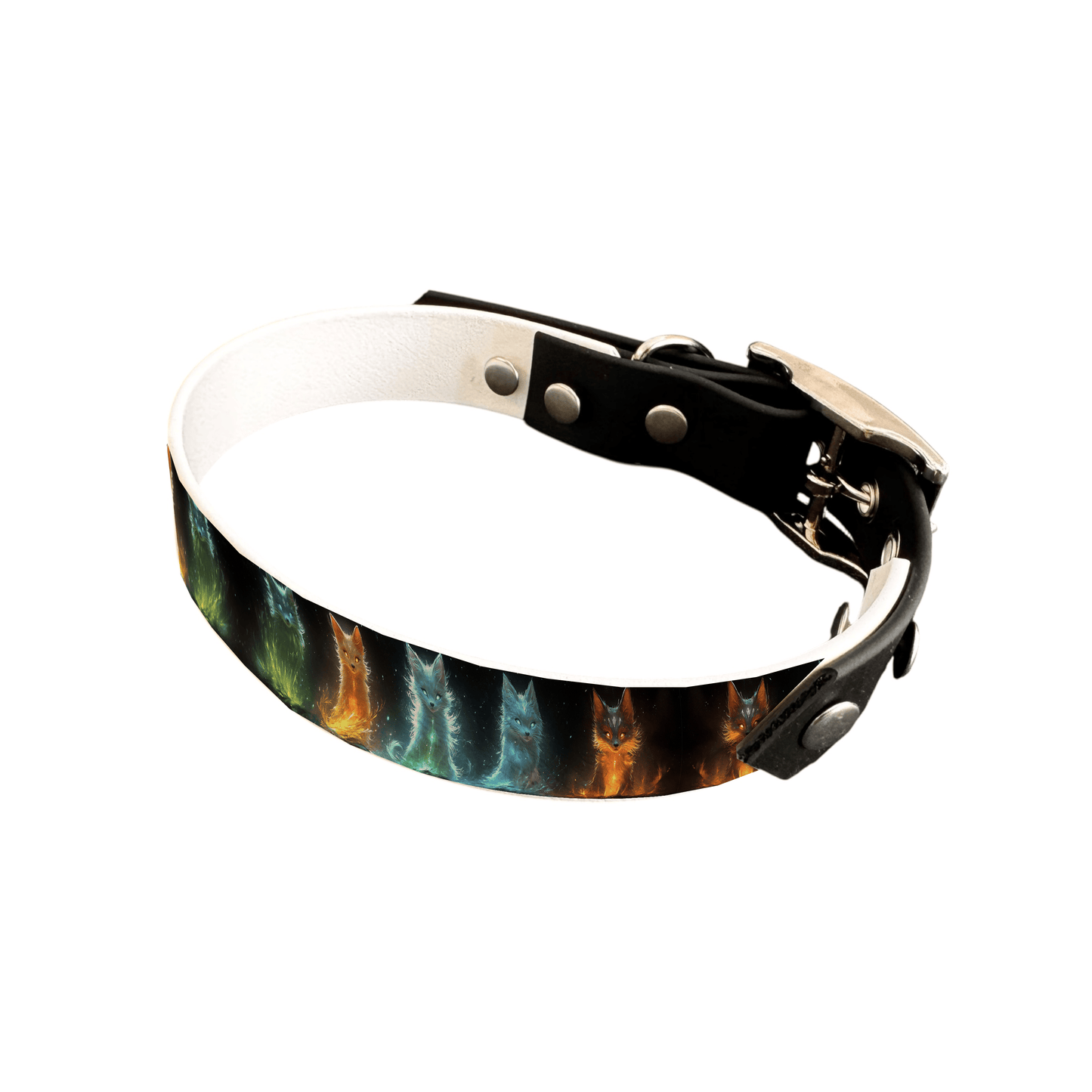 L'atelier du Fourmilier collier bicolore 25 196 Collier bicolore large pour chien en BioThane® imprimé – Collection animaux sauvages– 25 mm