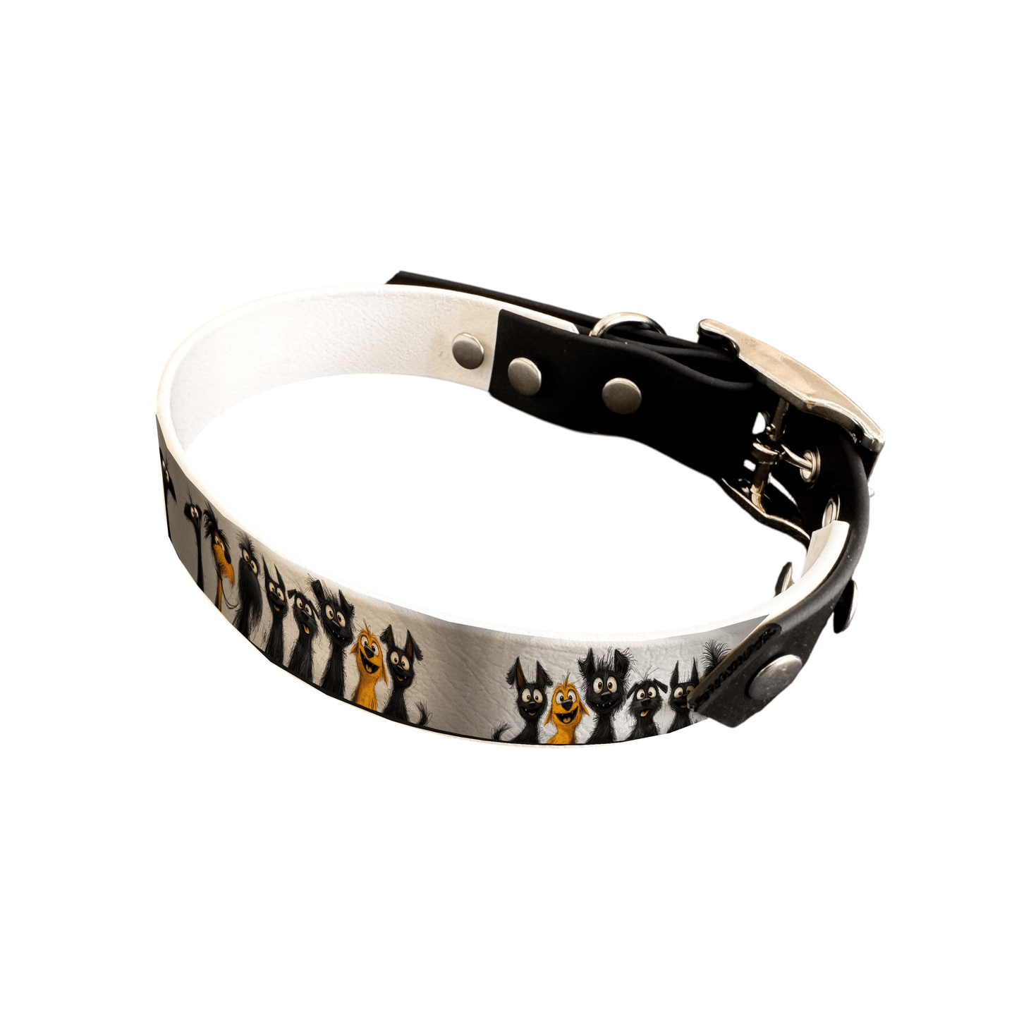 L'atelier du Fourmilier collier bicolore 25 200 Collier bicolore large pour chien en BioThane® imprimé – Collection chiens– 25 mm