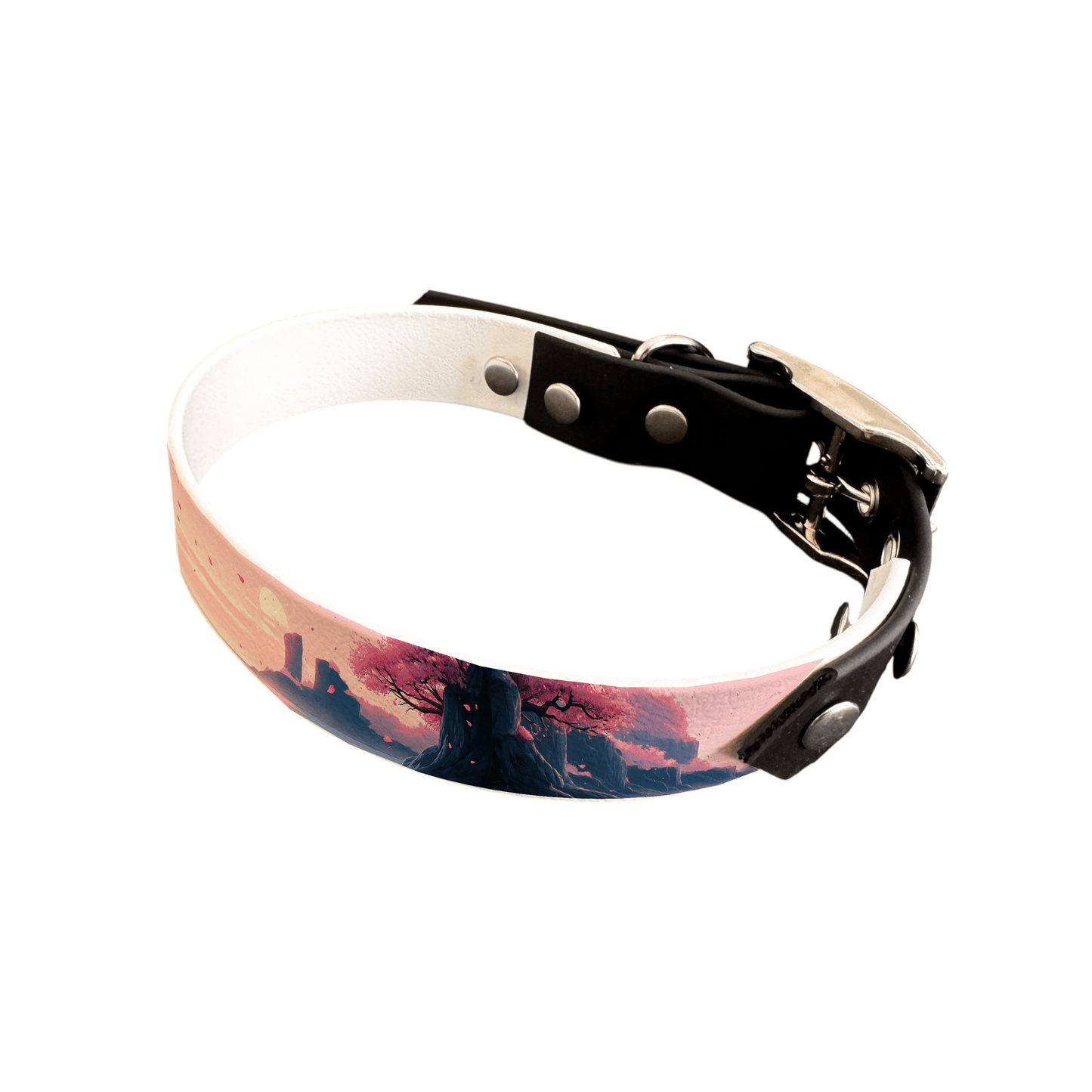 L'atelier du Fourmilier collier bicolore 25 206 Collier bicolore large pour chien en BioThane® imprimé – Collection paysage– 25 mm