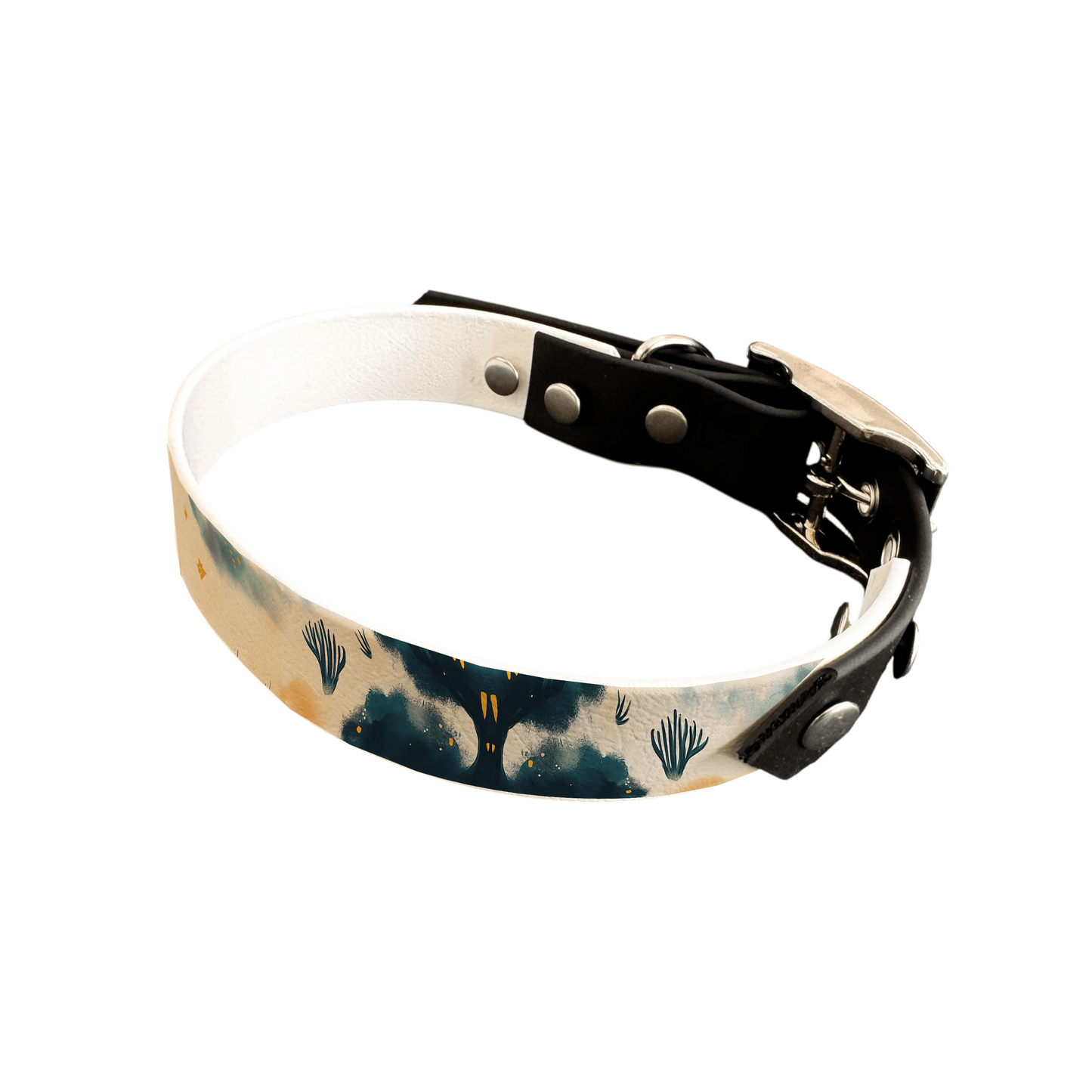 L'atelier du Fourmilier collier bicolore 25 223 Collier bicolore large pour chien en BioThane® imprimé – Collection paysage– 25 mm
