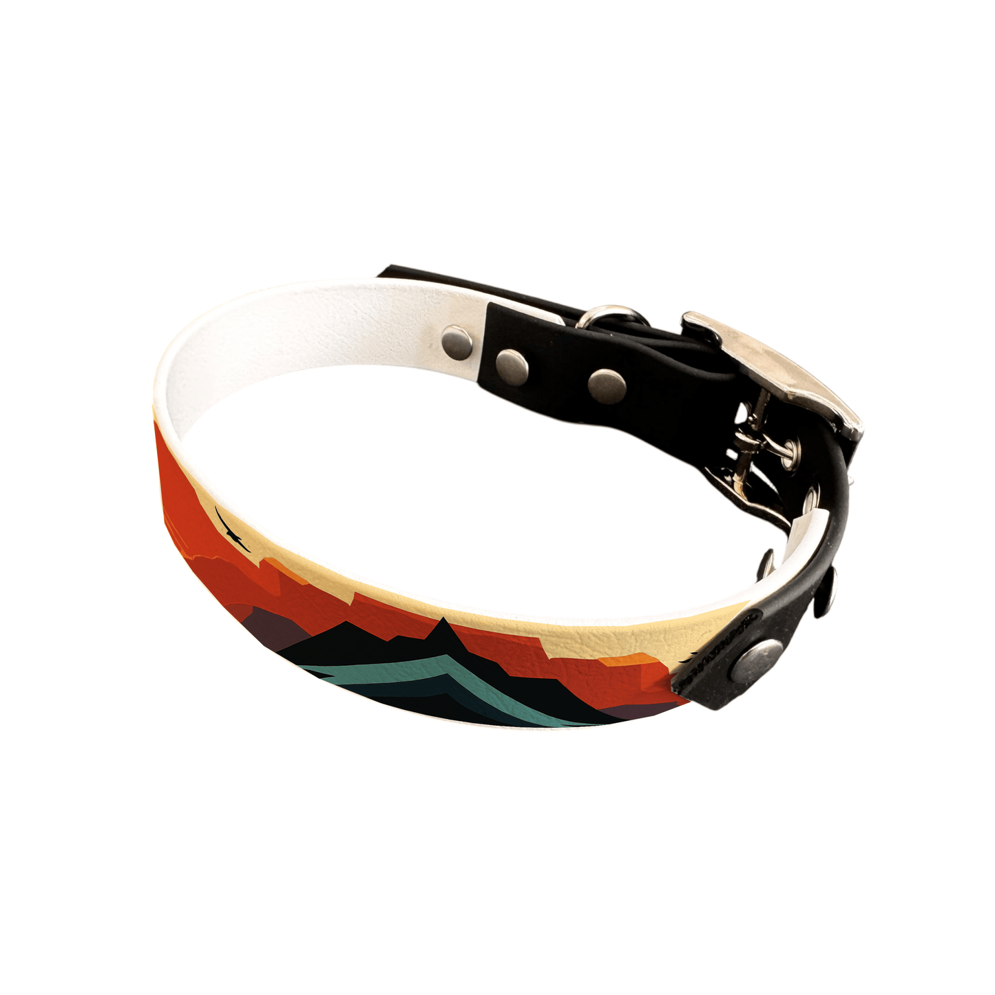 L'atelier du Fourmilier collier bicolore 25 226 Collier bicolore large pour chien en BioThane® imprimé – Collection paysage– 25 mm