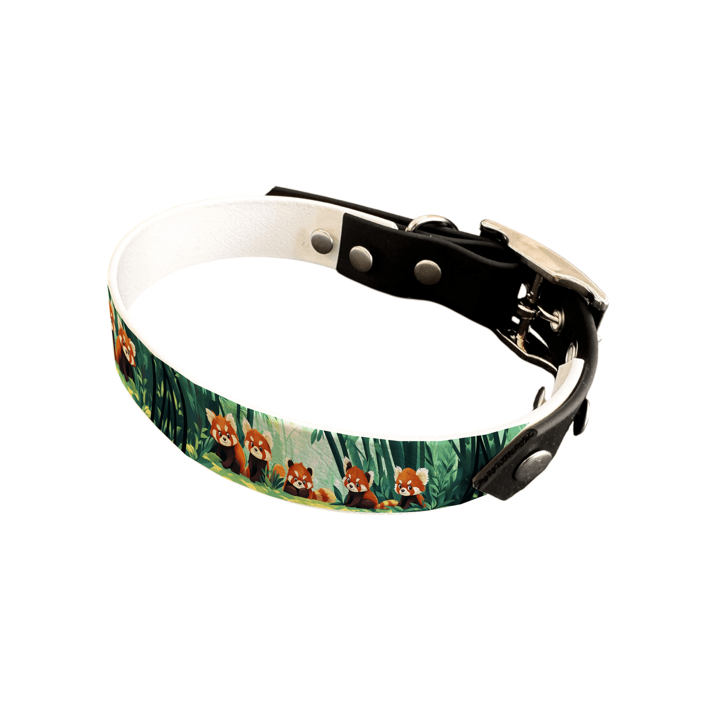 L'atelier du Fourmilier collier bicolore 25 227 Collier bicolore large pour chien en BioThane® imprimé – Collection animaux pop/kawaii – 25 mm